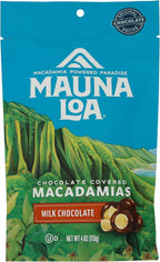 Mauna Loa Premium Chocolate Covered Macadamia Nuts, Milk Chocolate, 4 Oz Bag (Pack of 1)