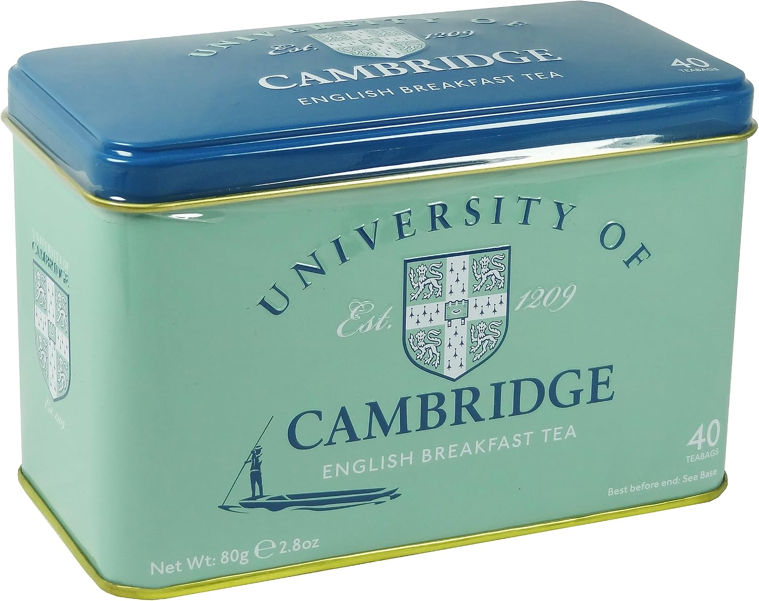 University Of Cambridge Tea Tin with 40 English Breakfast Teabags