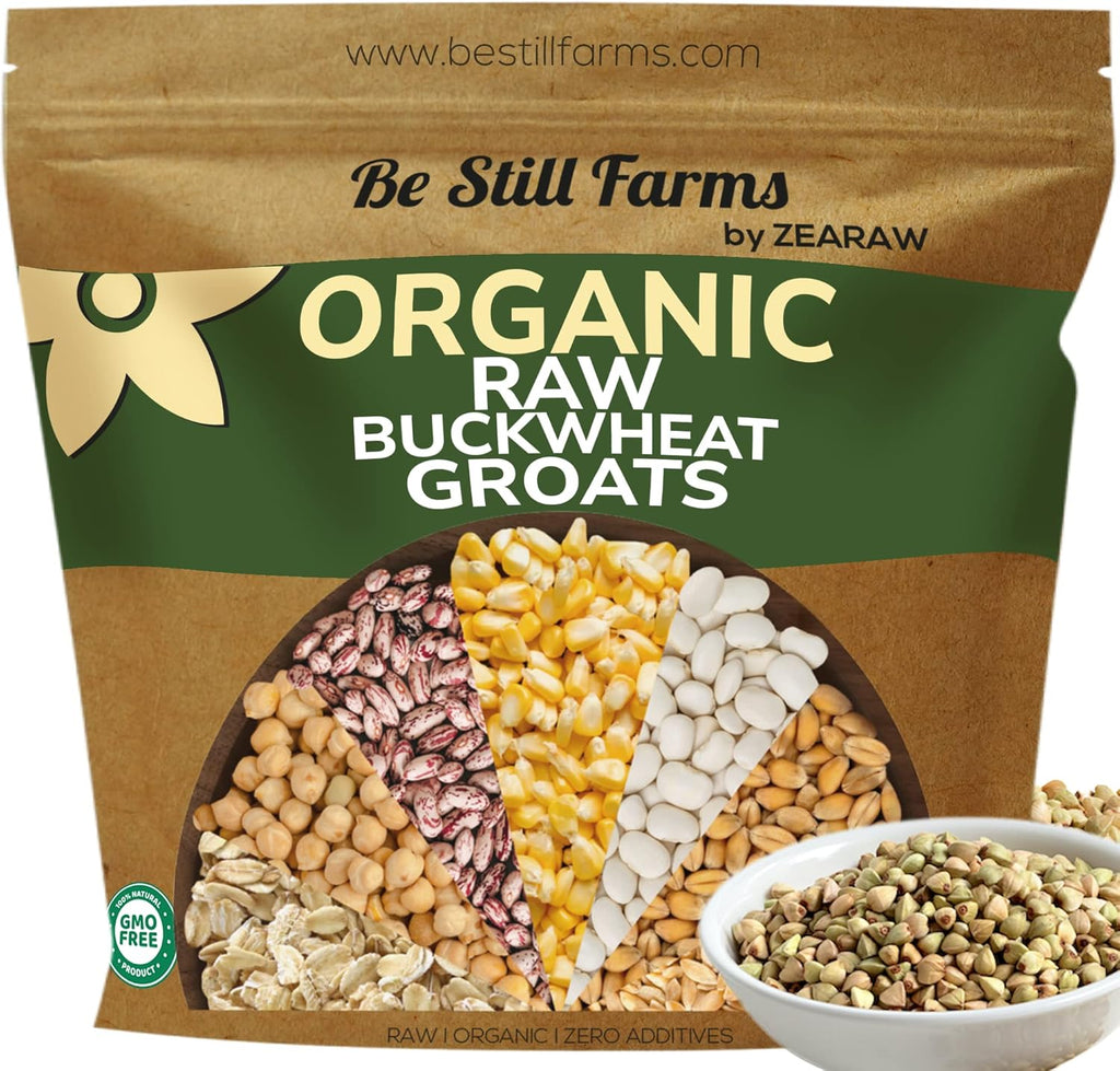 Be Still Farms Organic Buckwheat Groats Bulk (4.8lb) - Whole Raw Buckwheat Hulled - Great for Cereal, Salad, Side Dish - High in Protein | USA Grown | USDA Certified | Vegan | Non-GMO | Gluten Free