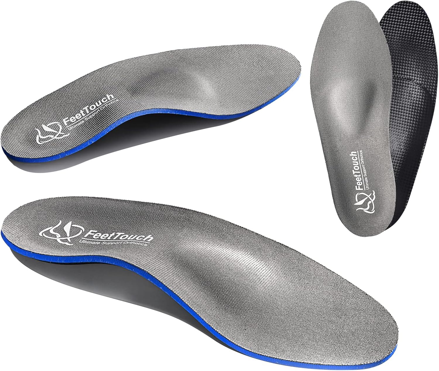 Strong Arch Support Orthotics for Metatarsalgia Morton's Neuroma,Ball of Foot Pain Relief Inserts Plantar Fasciitis Flat Feet with Poron Heel Cushion Grey