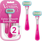 Gillette Venus Extra Smooth Green Disposable Women's Razors, 2 Count