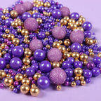 Purple Sprinkles for Cake Decorating 4.23ounce - Sparkle Pearl Sprinkles for Cupcake Toppers, Ice Cream, Candy, Cookie Decorations - Bright Gold Sprinkles for Princess Bridal Shower Wedding Party