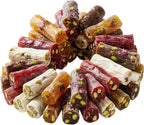 Çarşıbaşı Handmade Turkish Delight Mix – Turkish Delights Candy Sticks Pistachio Filled – Premium Gourmet Sweet Gift Box 12.3 oz (350g) | Authentic Turkish Dessert for Eid, Christmas, and Special Occasions