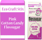 Cotton Candy Floss Sugar Eco Craft Stix-1pk Pink Cotton Candy Floss Sugar 1 Pack.