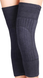 Elandy 1 Pair(2PCS) Unisex Adults Woolen Blend Winter Warming Knee Pads- Thciken Sponge Padding Sleeves Knee Brace Support Guards Protector(Grey)