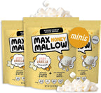 Max Mallow HONEY Mini Marshmallows - Very Vanilla - Gut Friendly, Gluten Free, No Refined Sugars, Real Wildflower Honey, Collagen-Infused Snack (3 Pack, Very Vanilla)
