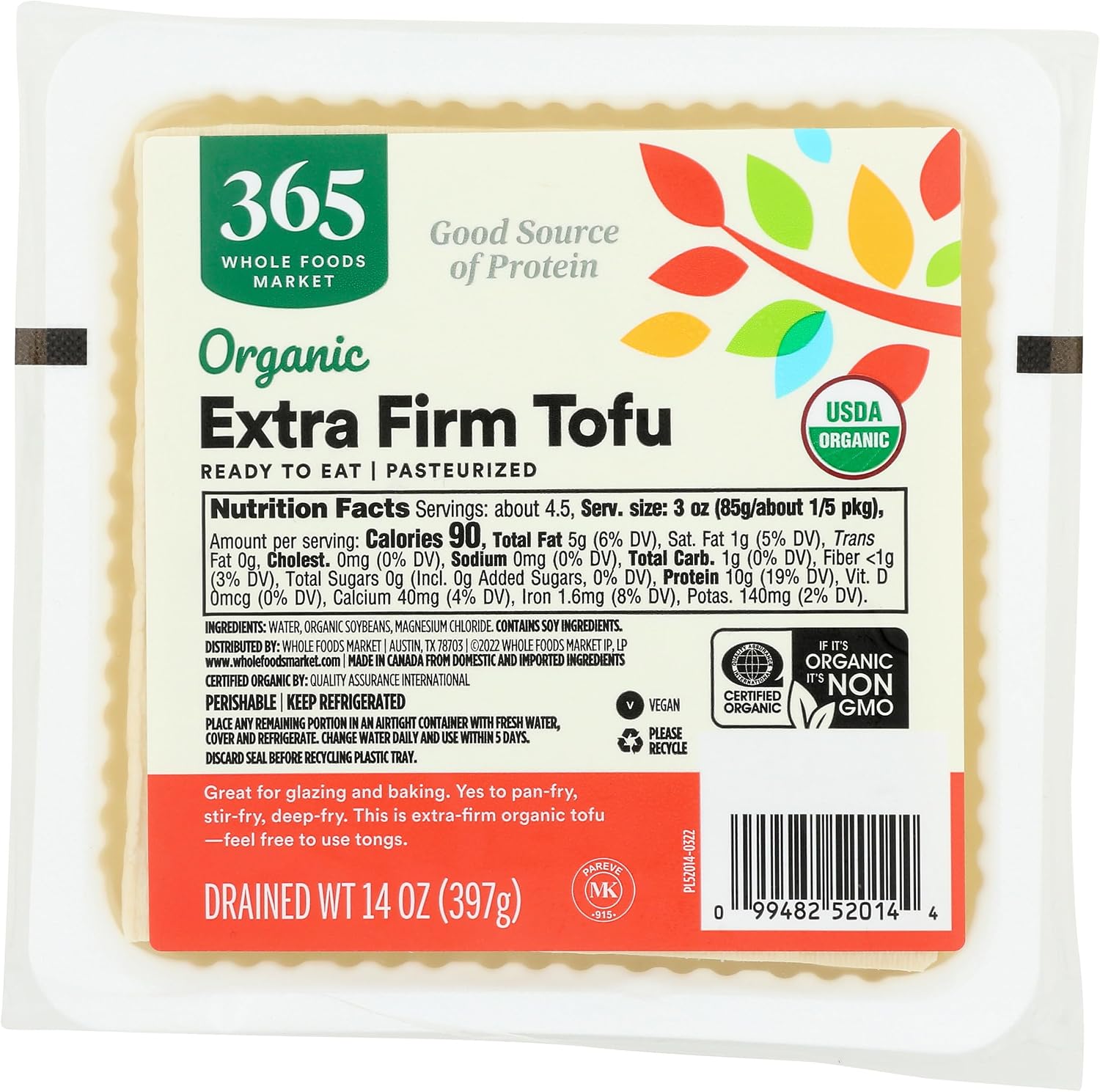 365 By Whole Foods Market, Organic Extra Firm Tofu, 14 Ounce