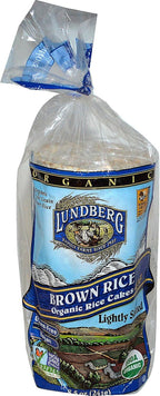 Lundberg, Brown Rice Organic Rice Cakes, Lightly Salted, 8.5 oz(Pack of 2)