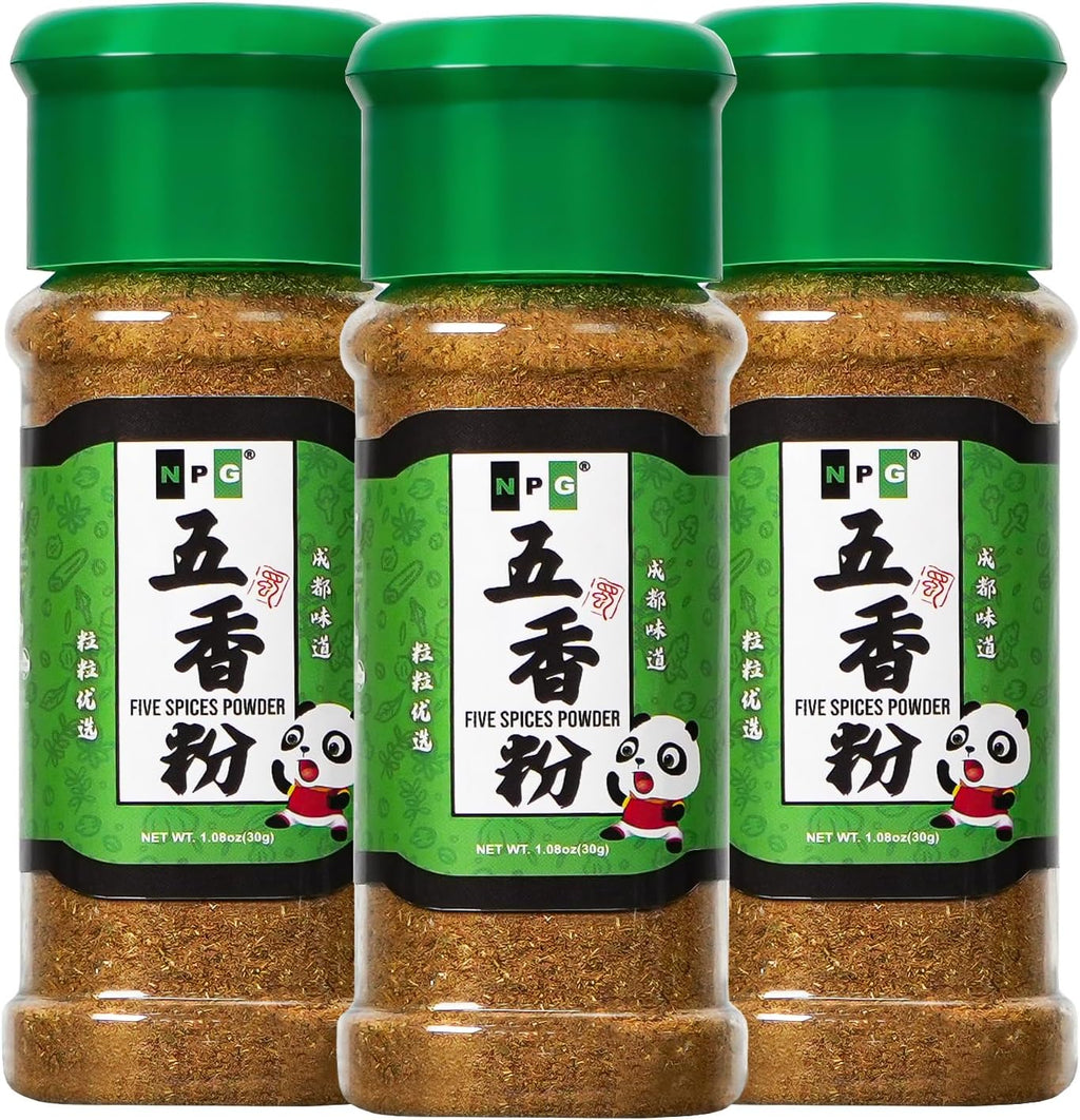 NPG Authentic Chinese Five Spice Blend 1.08 Oz (Pack of 3), Gluten Free, All Natural Ground Chinese 5 Spice Powder, No Preservatives No MSG, Mixed Spice Seasoning for Asian Cuisine & Stir Fry