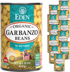 Eden Organic Garbanzo Beans, Chickpeas, 15 oz Can (12-Pack Case), No Salt Added, Non-GMO, Gluten Free, Vegan, Kosher, U.S. Grown, Heat and Serve, Macrobiotic
