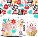 60 PCS Edible Nurse Cupcake Toppers Wafer Paper Nursing School Graduation Party Decorations Edible Nursing Cupcake Picks for Medical Rn Nurse Grad Themed Birthday Party Cake Food Decorations Supplies