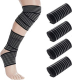 4pcs Elastic Ankle Compression Bandage, Adjustable Ankle Strap for Men Women, Breathable Ankle Band Heel Brace Wraps for Joint Pain Stabilising Ligament Basketball Running Tennis Soccer Football Volleyball, 70cm Black