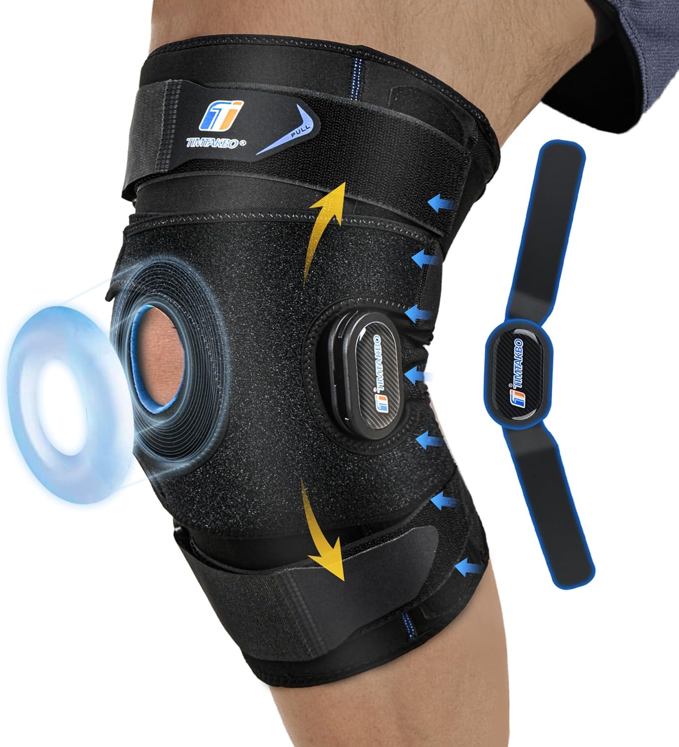 Slip on Knee Brace for Men & Women, GEL Patella Support Hinged Knee Braces for Knee Pain with Removable Dual Side Stabilizers, X-Strap Fixing, Knee Brace for Meniscus Tear, ACL, PCL, MCL, Arthritis