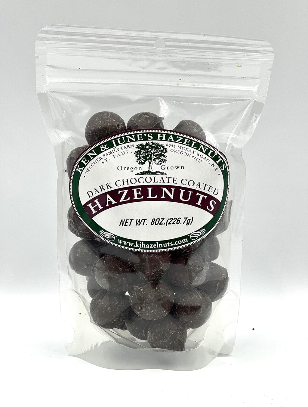 Dark Chocolate Coated Hazelnuts - 8 Oz Bag