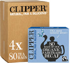 Clipper Tea Fairtrade Organic Decaf Unbleached, Plastic-Free Bags, 8.2 oz, 4 Pack, 320 Unbleached Tea Bags