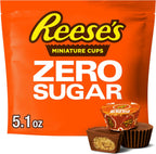 REESE'S Zero Sugar Miniatures Chocolate Peanut Butter Cups, Candy Bag, 5.1 oz
