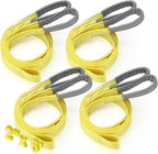 4 Pcs Lift Sling Straps Heavy Duty Web Slings Straps Polyester Nylon for Hoist Car Outdoor Using