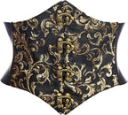Lavish Dark Crushed Velvet Corset Belt Cincher w/Clasps