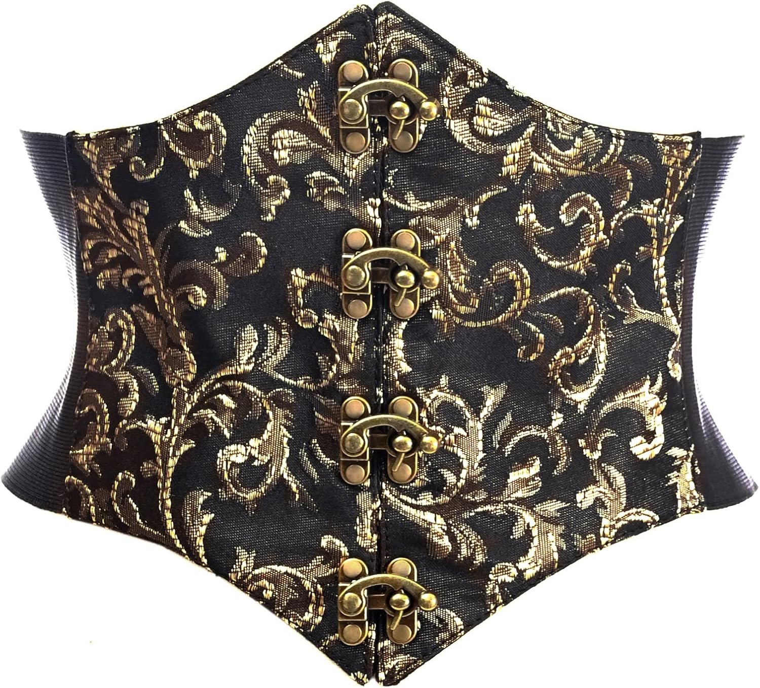 Lavish Dark Crushed Velvet Corset Belt Cincher w/Clasps
