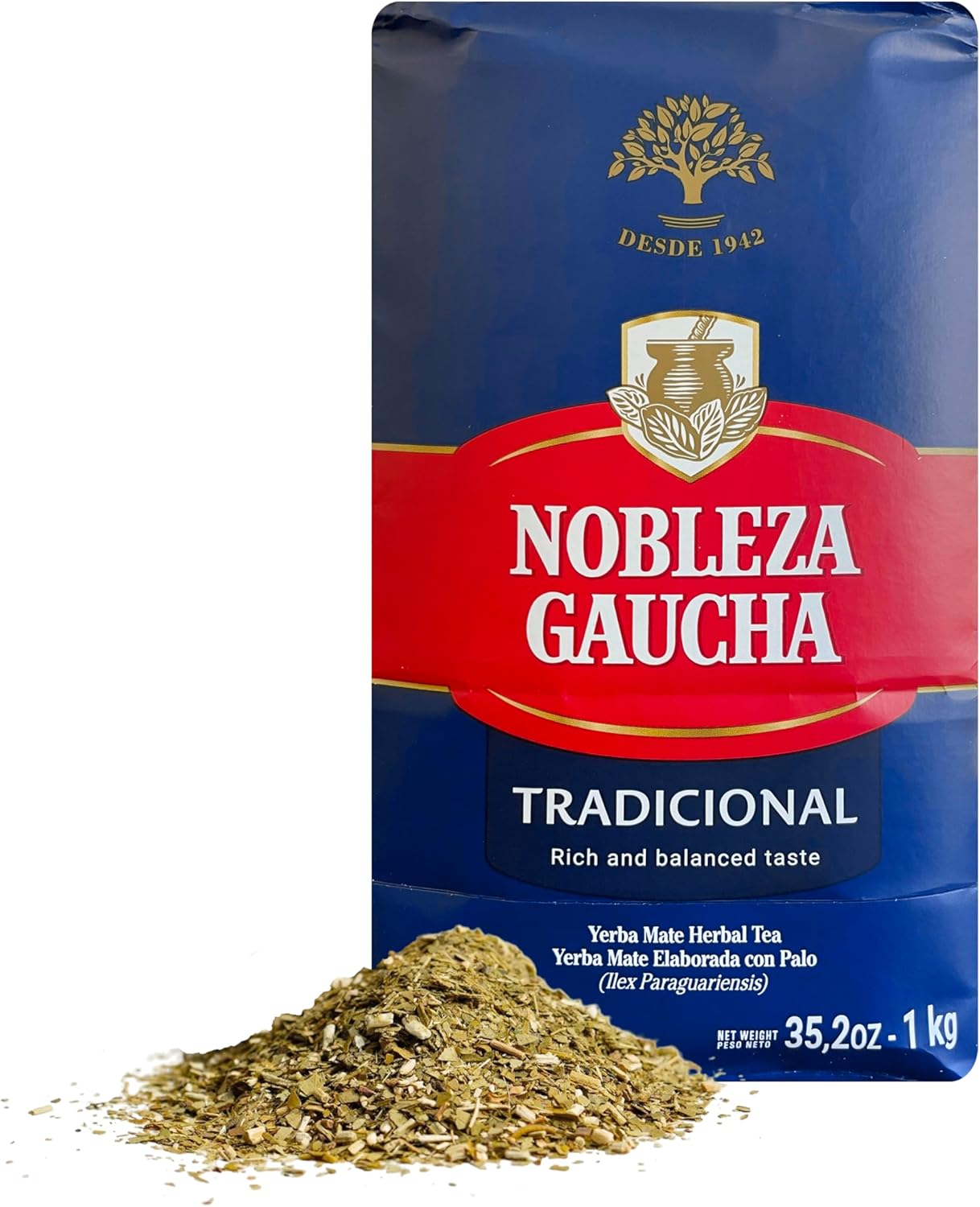 Nobleza Gaucha Yerba Mate Herbal Tea with Sterm | Traditional Argentina Brew Gluten-Free 2.2 Lb - 1 kilo
