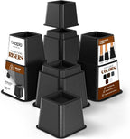 Utopia Bedding Bed Riser, 3 & 5 Inches Adjustable Furniture Risers for 8 Inch Combined Furniture Lift, Under Bed Storage & Dorm Room Essential, Supports Up to 1,300 lbs (4 Set, Black)