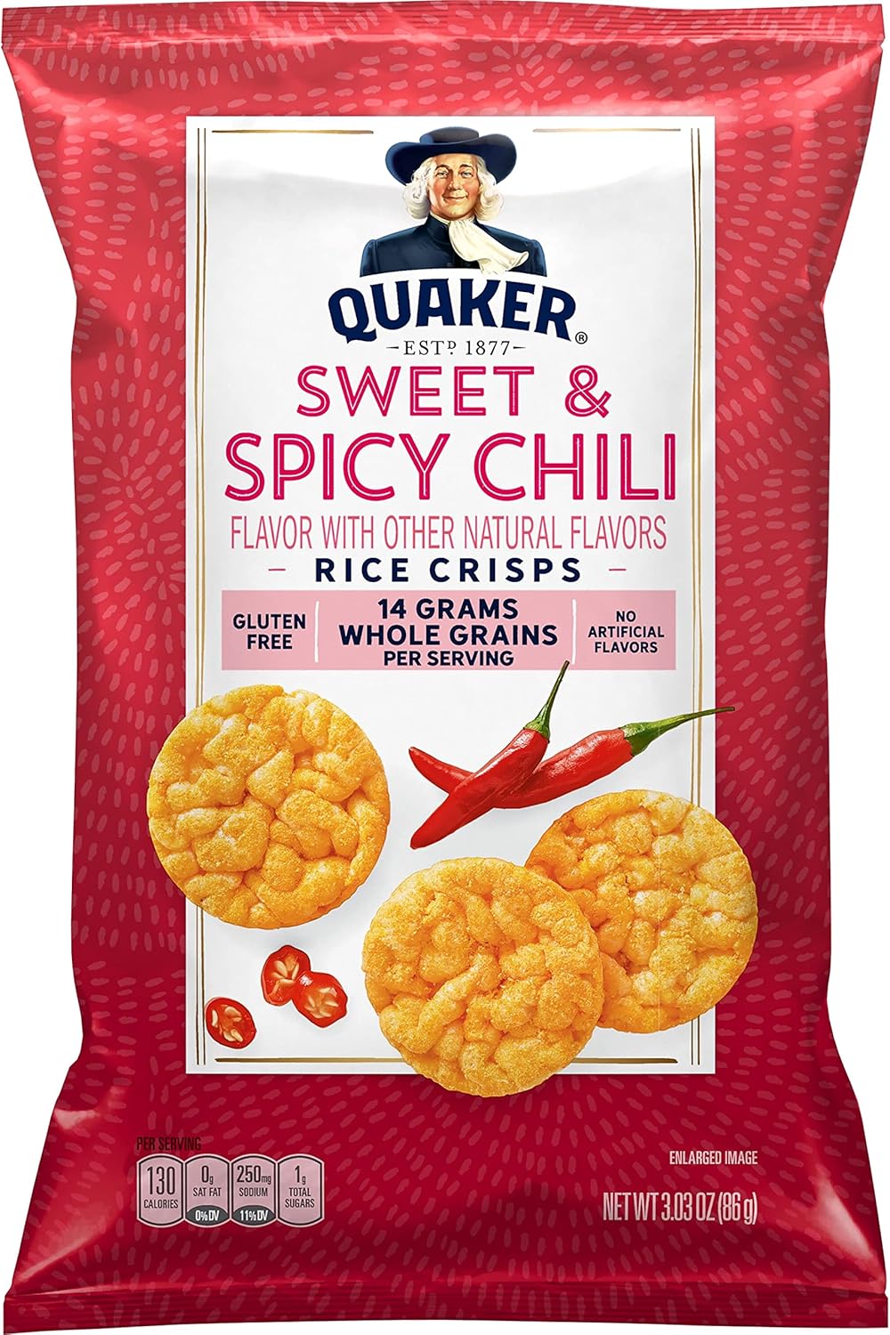 Quaker Rice Crisps, Sweet & Spicy Chili, 3.03 oz Bag