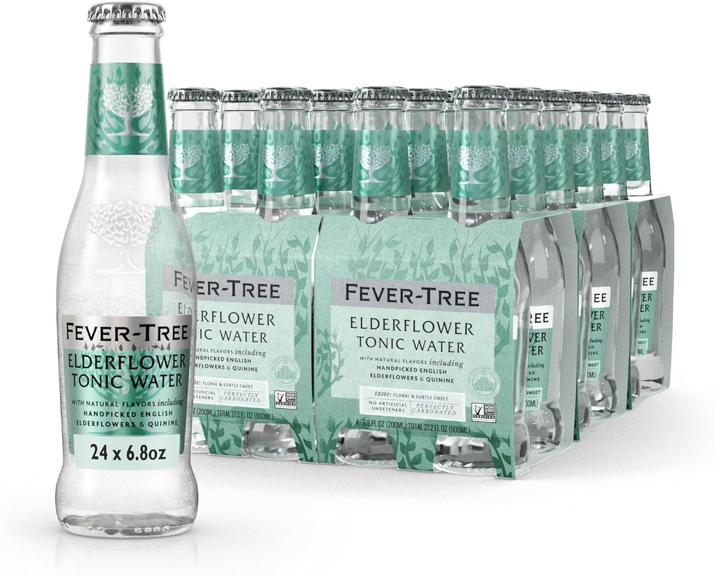 Fever-Tree Tonic Water Glass Bottles, Elderflower, 163.2 Fl Oz