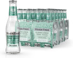 Fever-Tree Tonic Water Glass Bottles, Elderflower, 163.2 Fl Oz