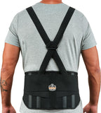 Ergodyne ProFlex 1600 Back Support Brace, 9" Extended Support, High Cut Front For Mobility, Large,Black