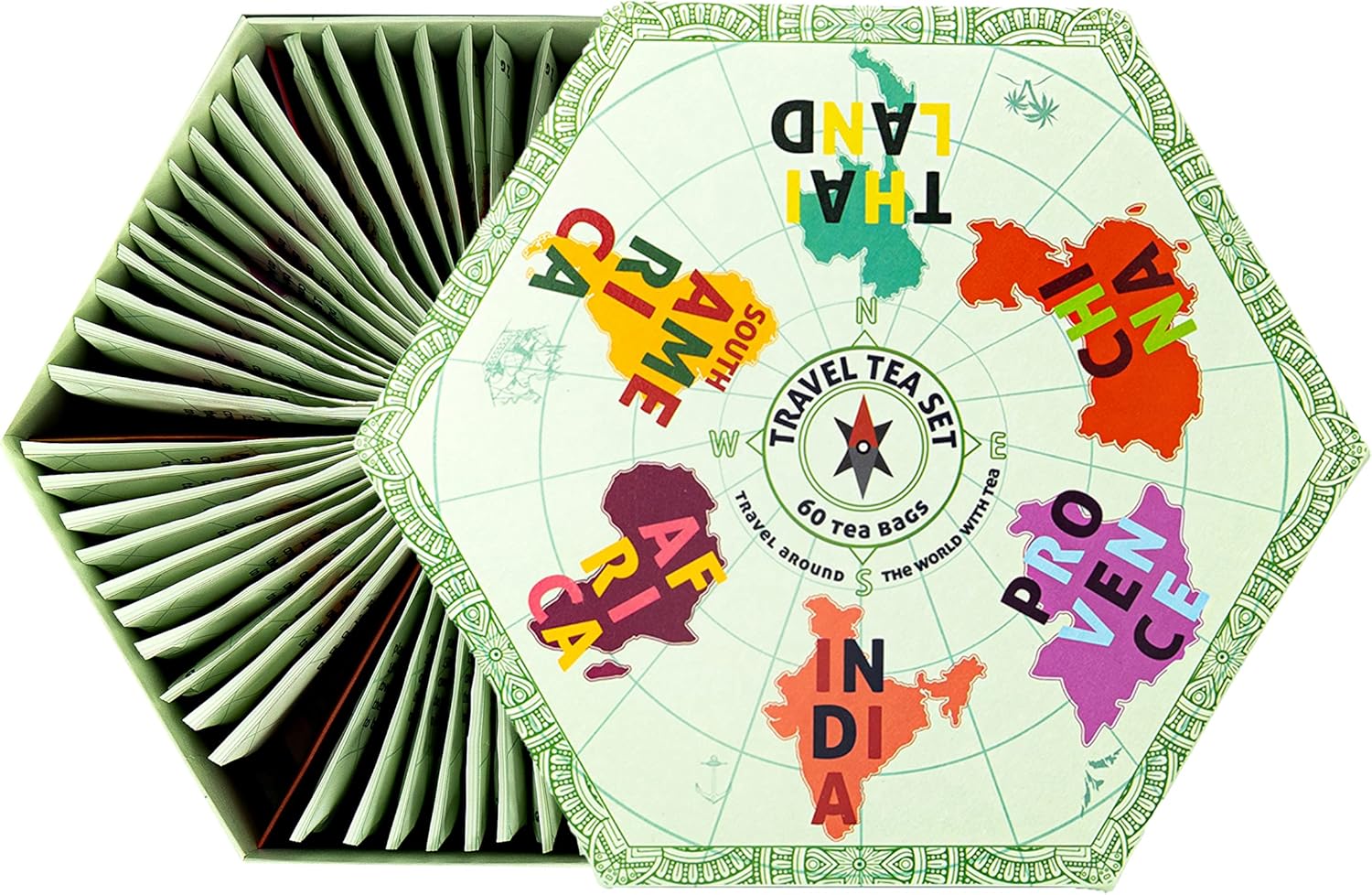 ACORUS Travel Tea Set | Round-The-World Trip of Your Dreams with Selection of Teas You Have Never Tasted Before | Assorted Tea Gift Set | Herbal and Fruit Variety Pack | 60 Tea Bags