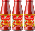 Sanniti Passata di Pomodoro | Strained Tomatoes | 100% Natural Italian Tomatoes | 23.9 oz Glass Jar| Product of Italy | No Additives or Preservatives (Pack of 3)