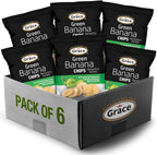 Grace Green Banana Chips 2.5oz - 6 Pack Plantain Individual Bags - Jamaican Gluten Free Bananitos Verdes - Non-GMO & No Trans Fat