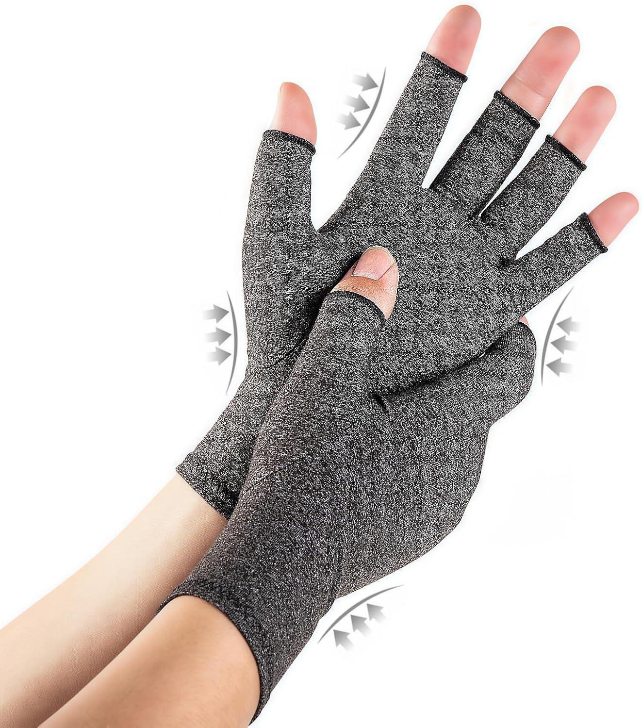 Arthritis Gloves for Women for Pain, Men and Women Fingerless Compression Wrap for Hand Pain and Osteoarthritis Compression Gloves Women,M,Grey