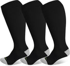 LEVSOX Plus Size Compression Socks Wide Calf Men&Women 20-30 mmhg Knee High Support Socks for Medical, Nurse, Diabetic