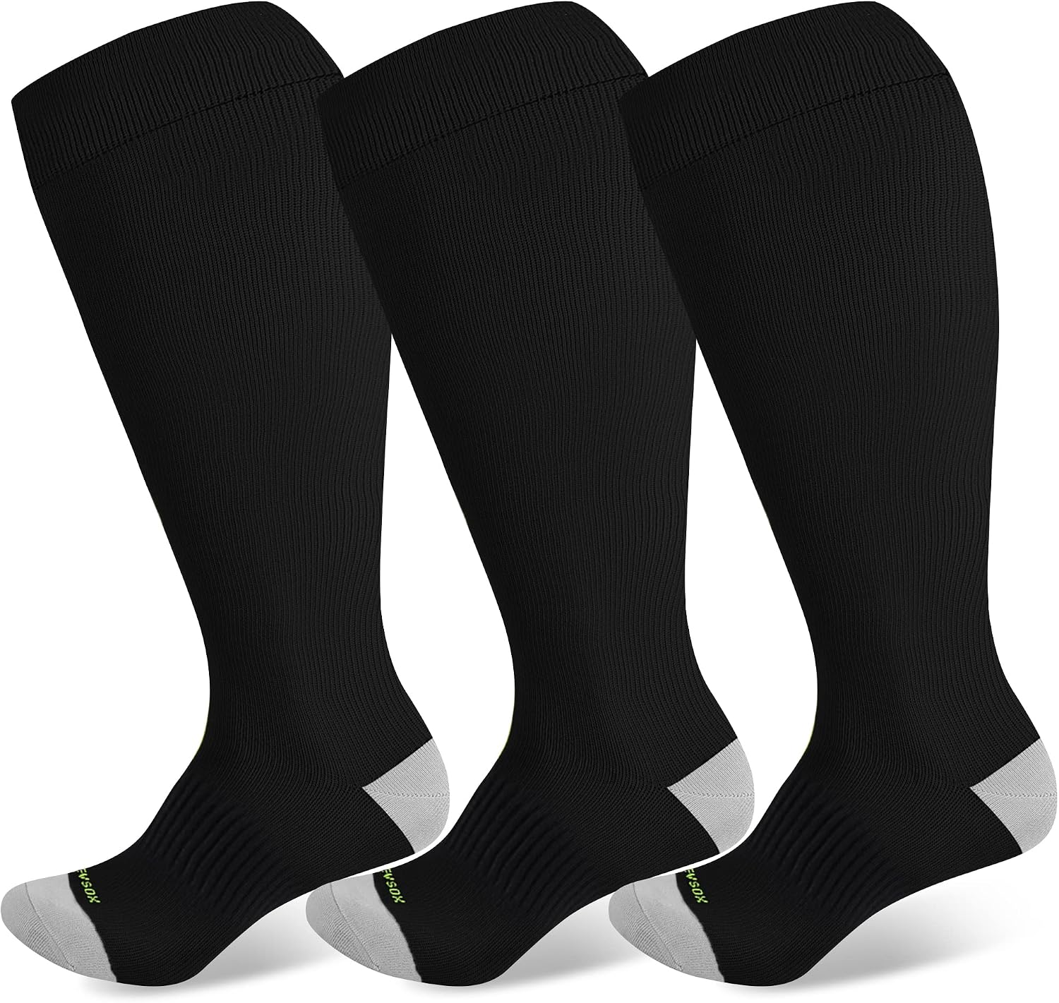 LEVSOX Plus Size Compression Socks Wide Calf Men&Women 20-30 mmhg Knee High Support Socks for Medical, Nurse, Diabetic