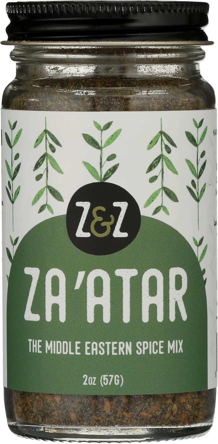 Za'atar by Z&Z | Za'atar Spice Blend with Zaatar Spice, Sumac, & Toasted Sesame Seeds | Za'atar Seasoning for Breads, Salads, Chicken, or Snacks | Savory & Tangy Palestinian Zaatar Seasoning, 2 Oz