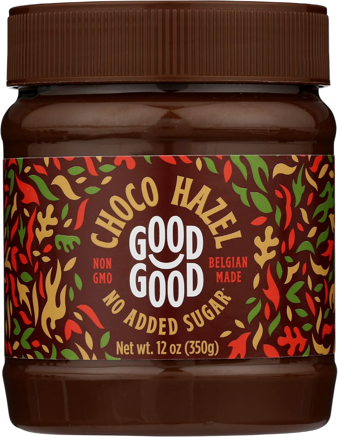 Good Good Belgian Chocolate Hazel Spread, No Added Sugar, Gluten Free, Vegetarian Friendly, 12 Ounce (Pack of 6)