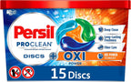 Persil ProClean Discs Laundry Detergent Pacs, Oxi, High Efficiency (HE) Compatible, Laundry Soap, 15 Count