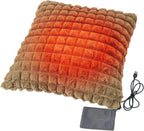 USB Heated Cushion Chair Sofa Bed Throw Pillow Home Office Lumbar Support Cushion Electric Heating Pad for Back, Abdomen, Lumbar, Neck, Shoulder (Khaki)