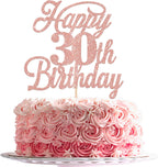 Rsstarxi 1 Pack Happy 30th Birthday Cake Topper Glitter 30 & Fabulous Cheers to 30 Years Old 30th Birthday Cake Pick for Celebrating 30th Birthday Anniversary Party Cake Decorations Supplies Rose Gold
