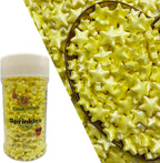 CandiJumpin Edible Stars for Cake Decorating, Yellow Star Sprinkles Star Cake Decorations Edible Large Small Yellow Stars Baby Shower Party Birthday Wedding Christmas Supplies 3 OZ