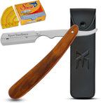 XE Barber Cut Throat Razor Kit with 100 Baldes– Single Blade Barber Shaping Razor with Wooden Handle Straight Edge Cut Throat Razor – Ideal Beard and Moustache Shaving Razor