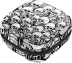 Sanitary Napkin Storage Bag,Period Bag,Vintage Black White Skull,Sanitary Bags for Feminine Products