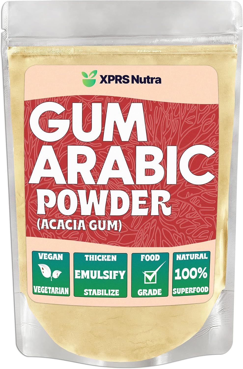 XPRS Nutra Gum Arabic Powder - Premium Acacia Gum Powder 4 Ounce - Food Grade Powdered Arabic Gum Arabic for Watercolor Paint - Arabic Gum for Baking and More