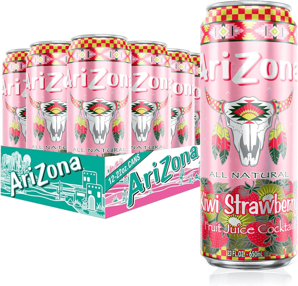 AriZona Kiwi Strawberry, Fruit Juice Drink - Big Can, 22 Fl Oz (Pack of 12)