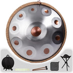 Handpan 19 inch D Minor Kurd Handpans 10 Notes Handpan Drum Instrument for Beginner Performance, 432HZ Sound Hand pan Drums for Adults