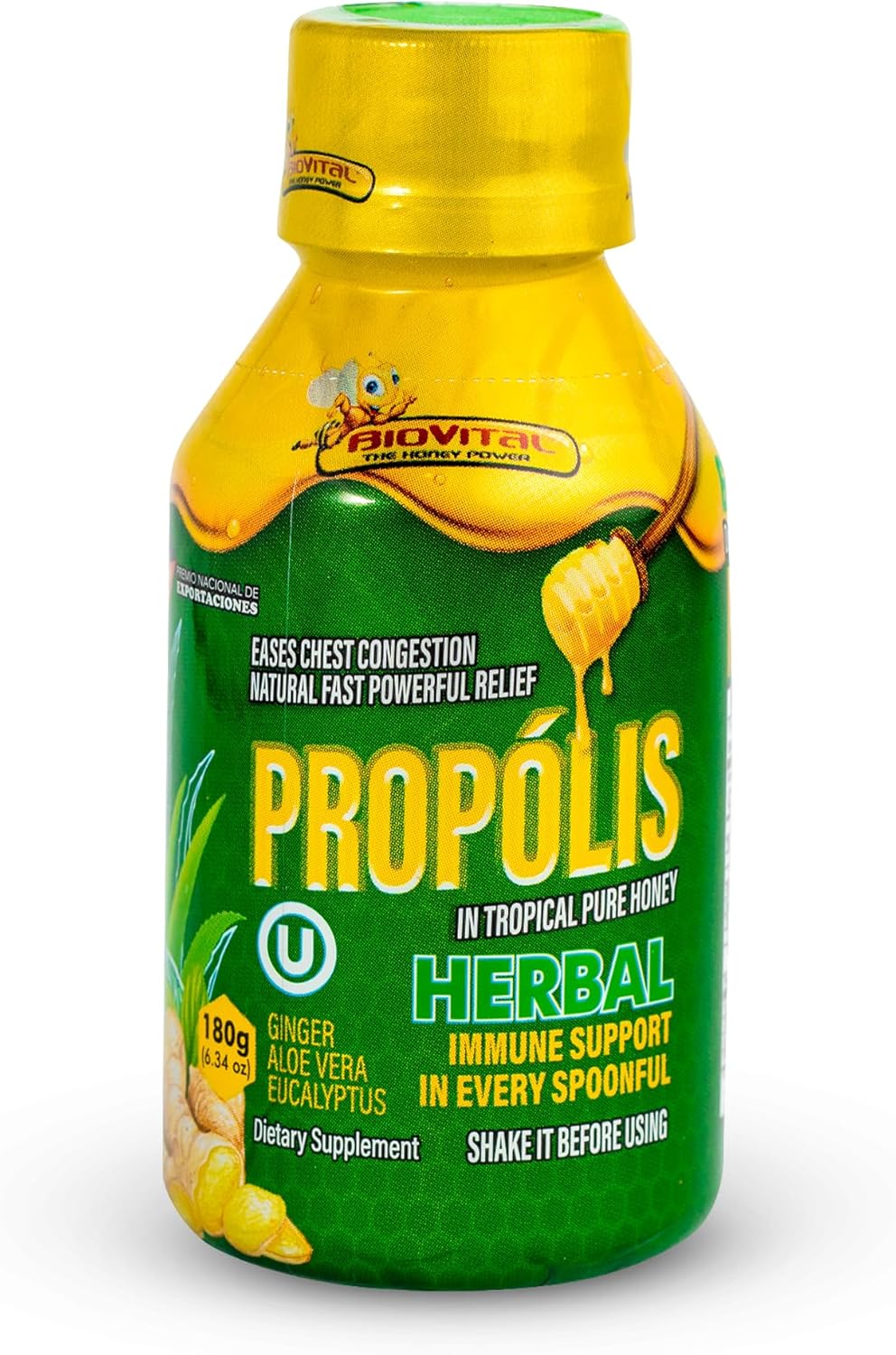 Natural Propolis Cough Syrup for Adults, Immune Support Booster with Bee Honey Extract, Herbal Throat Soothing, Natural Ingredients and Plant Extracts