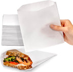 Fit Meal Prep 200 Pack Paper Sandwich Bags 7 x 6”, Greaseproof Snack Bags, Food Grade Pastry Bag, Recyclable Small Paper Bags, Cookie Sleeves, Food Packaging for Bakery, Donuts