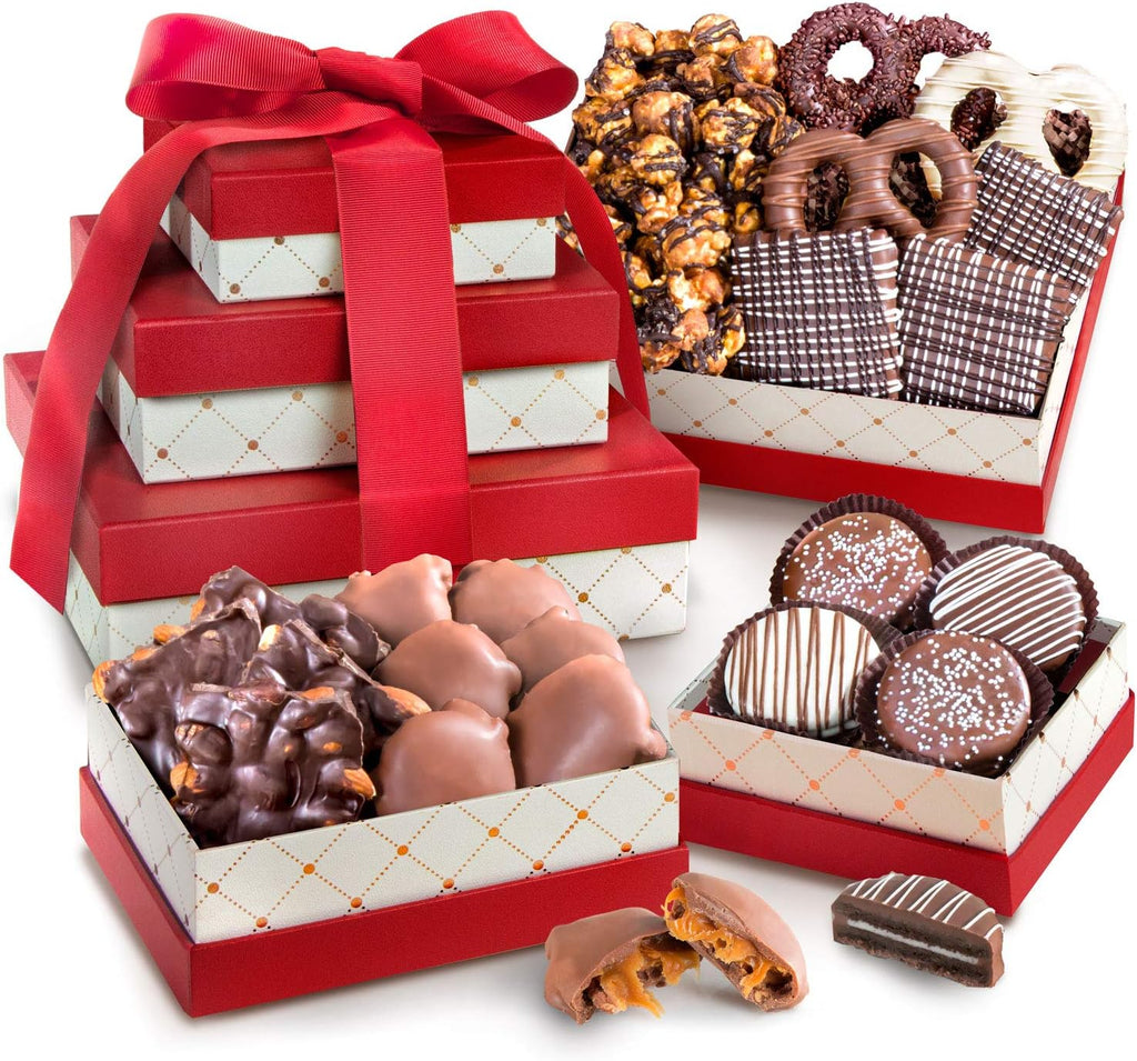 A Gift Inside Chocolate, Caramel and Crunch 3 Box Gift Tower