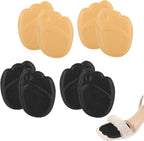 4 Pairs Shoes Inserts for Women Ball of Foot Cushions, Metatarsal Pads, High Heel Non-Sliding Insole, Forefoot Cushion for Metatarsalgia Mortons Neuroma Pain Relief (Black+Light Brown)